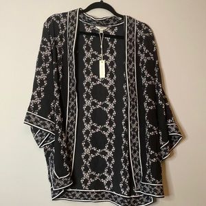 NWT Max Studio black floral kimono jacket